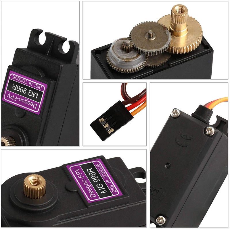 Deegoo-FPV Deegoo [4-Pack] MG996R 55g Metal Gear Torque Digital Servo Motor for Futaba JR RC Helicopter Car Boat Robot - Image 5